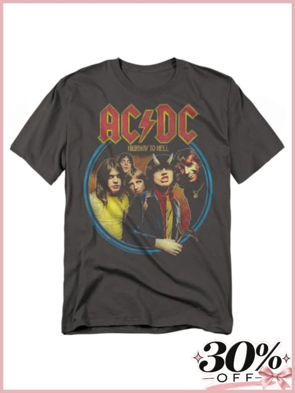 ACDC Highway to Hell Graphic T-Shirt Officially Licensed Band Tee